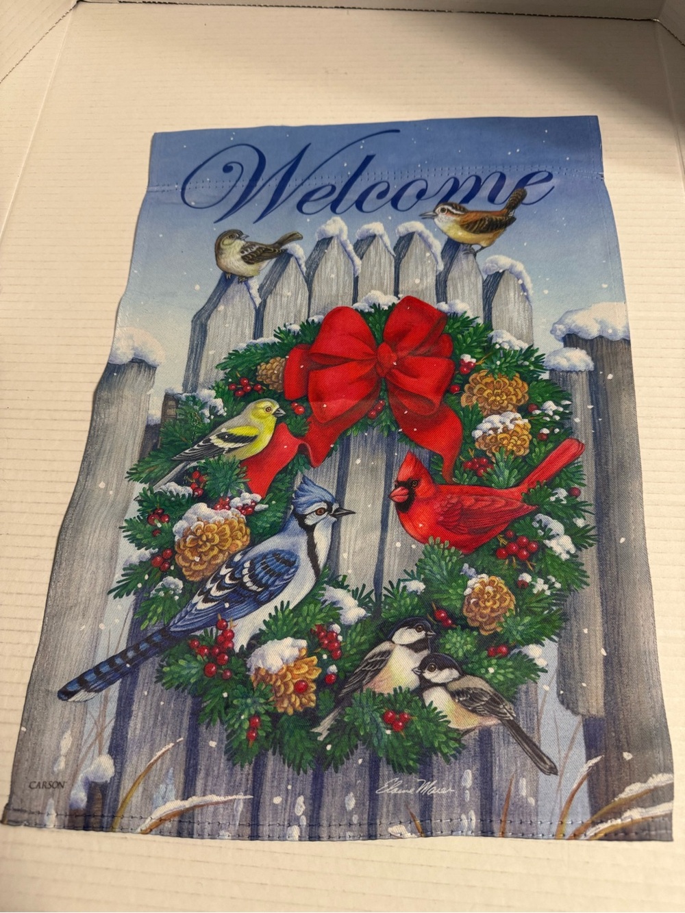 Snowy Songbird Winter Garden Flag